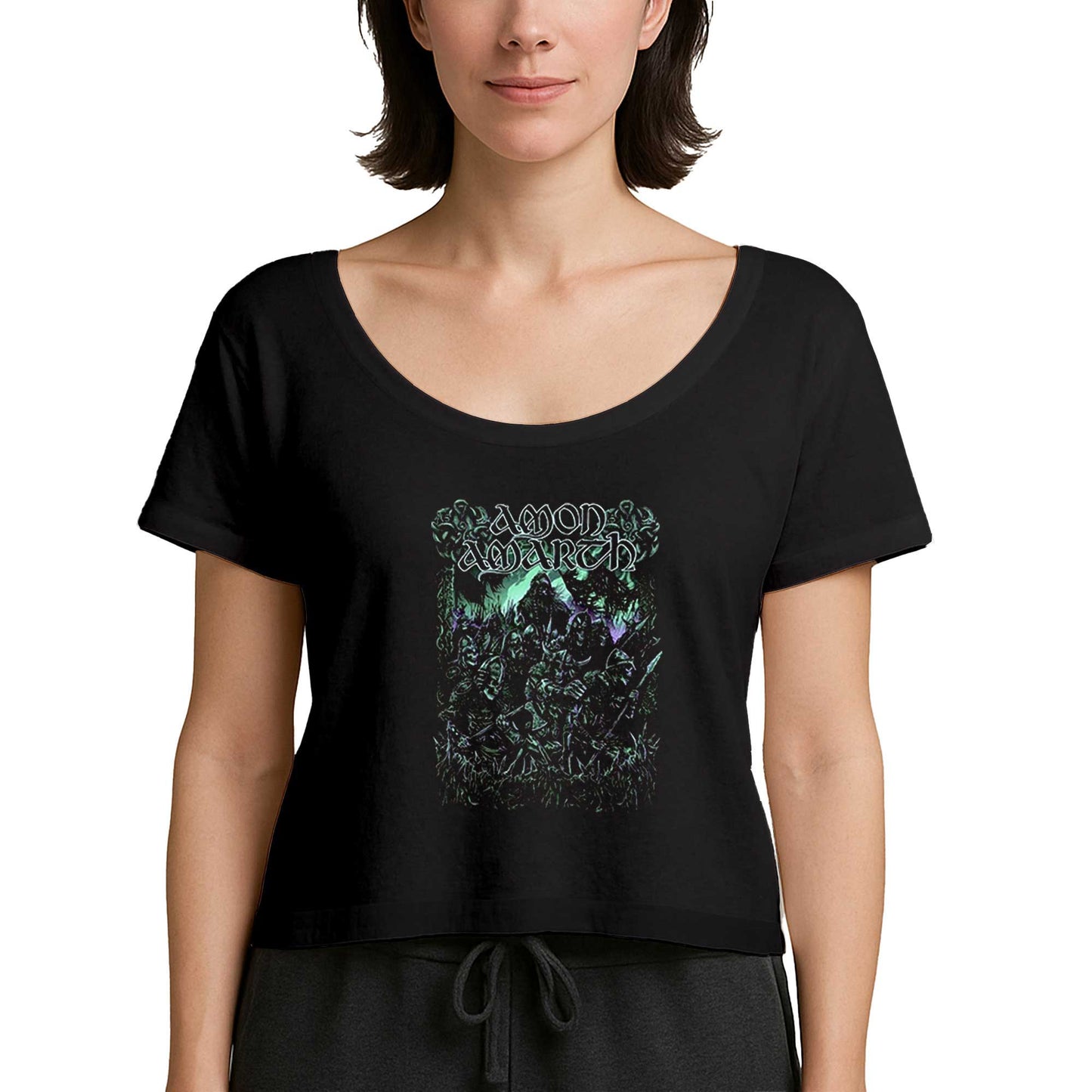 Amon Amart Vikings Warriors Siyah Kadın Tişört