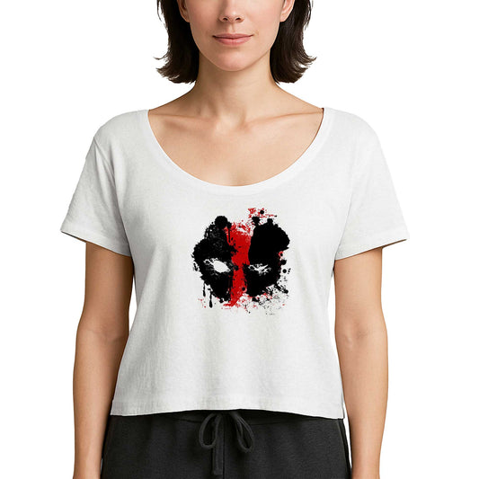 Deadpool Boyama Beyaz Kadın Tişört