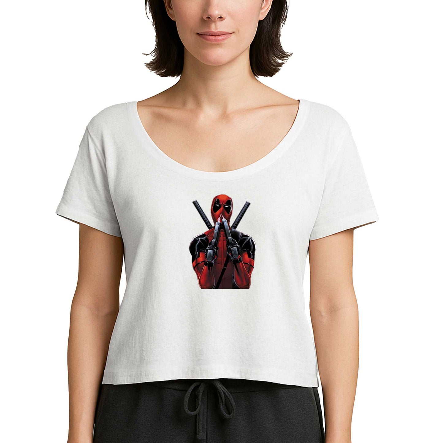 Deadpool Guns Beyaz Kadın Tişört