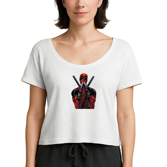 Deadpool Guns Beyaz Kadın Tişört