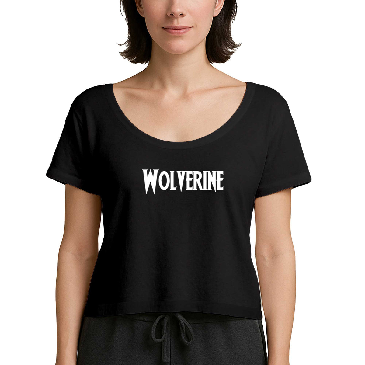 Wolverine Text White Siyah Kadın Tişört
