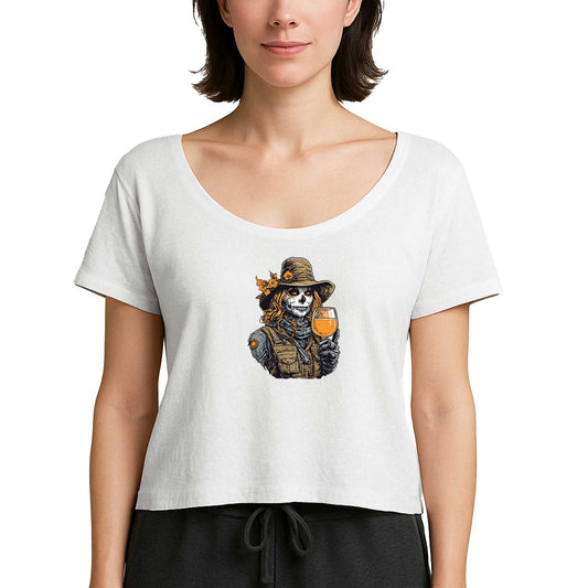 Kovboy Woman Skull Beyaz Kadın Tişört