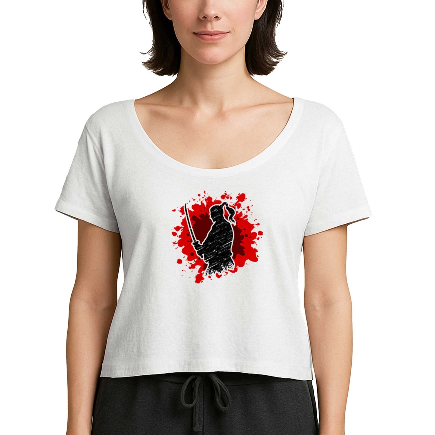 Samurai Öklid Beyaz Kadın Tişört