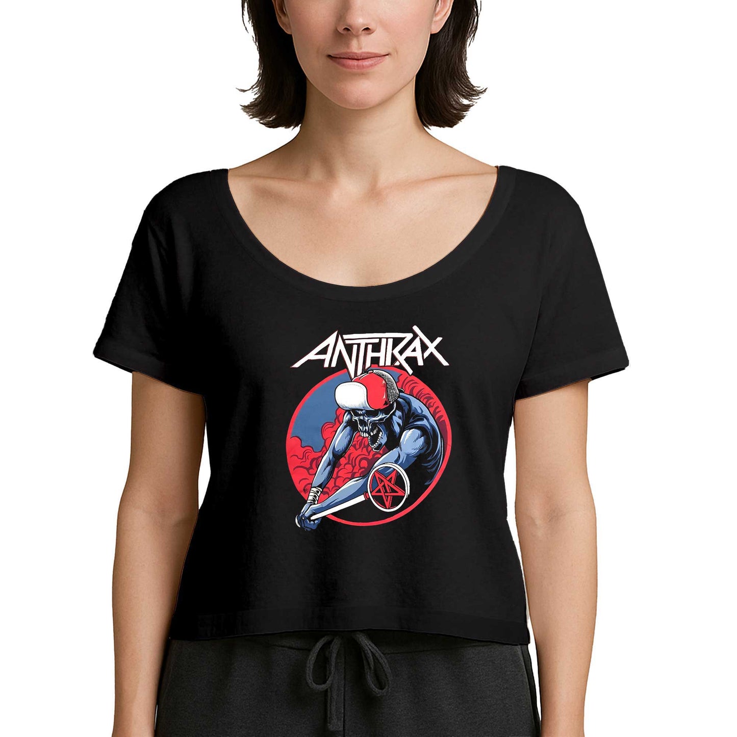 Anthrax Pentegram Siyah Kadın Tişört