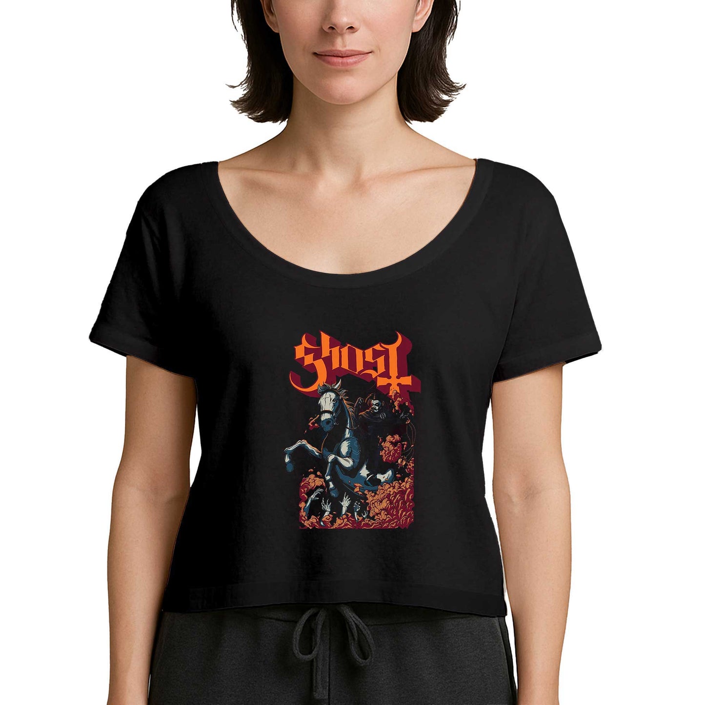 Ghost Horse Siyah Kadın Tişört