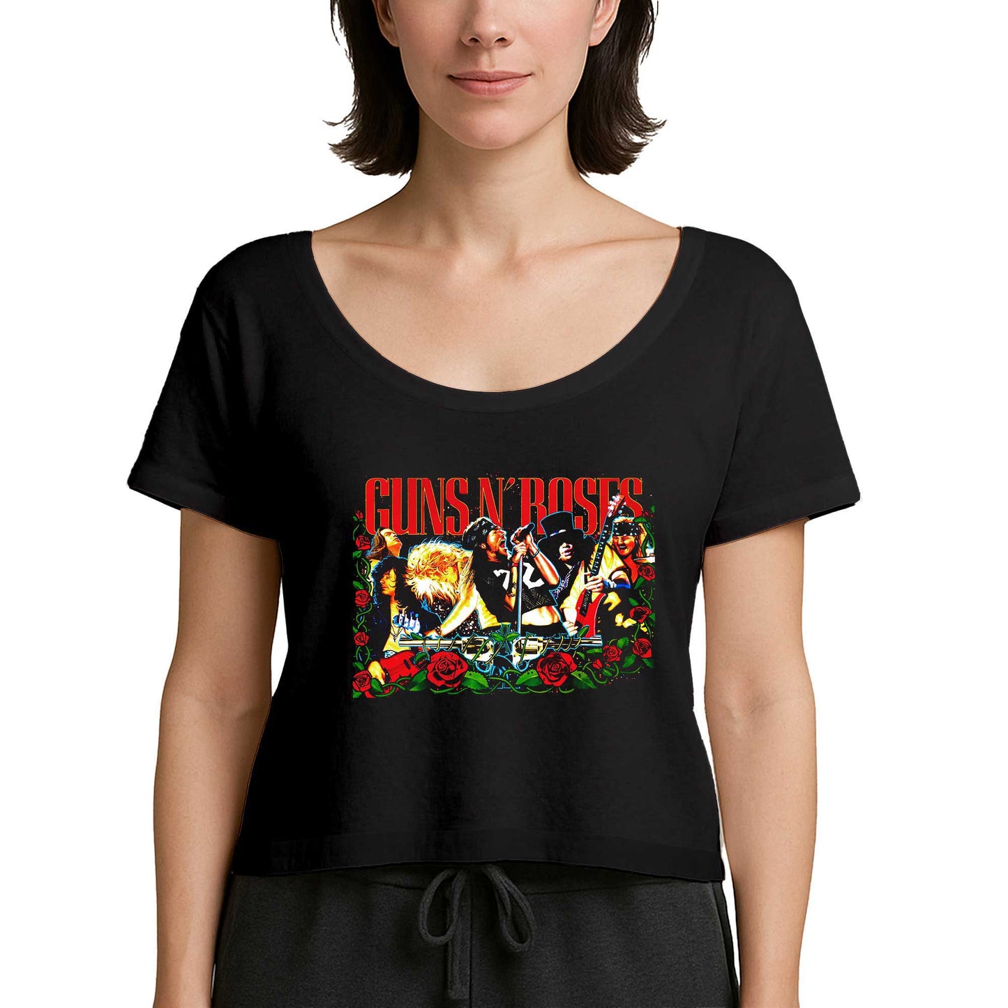 Guns N Roses Grup Konser Siyah Kadın Tişört