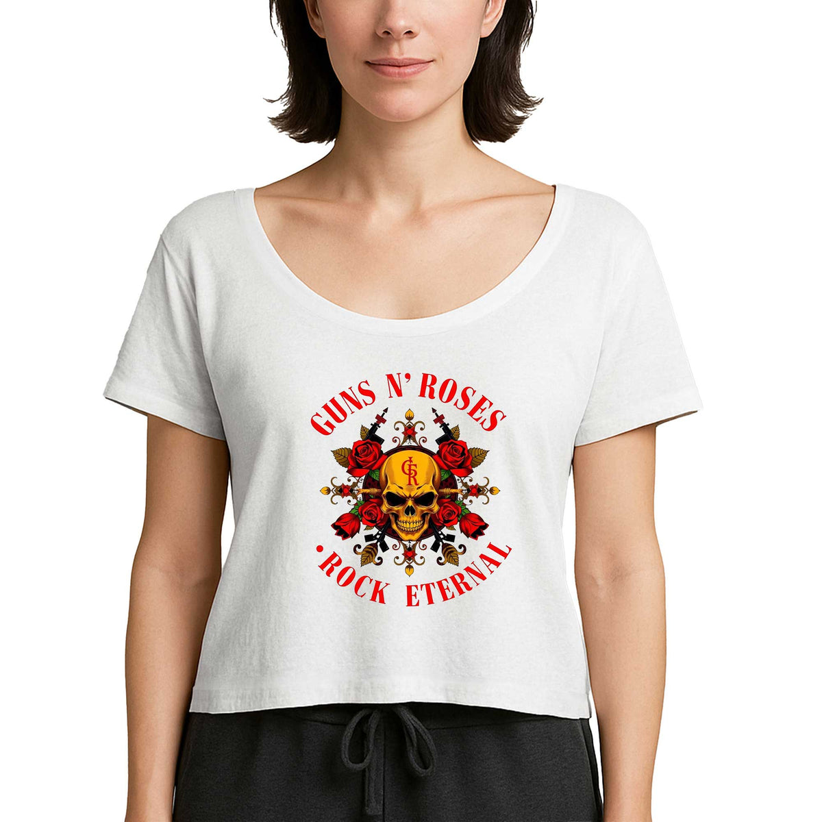 Guns N Roses Rock Eternal Beyaz Kadın Tişört