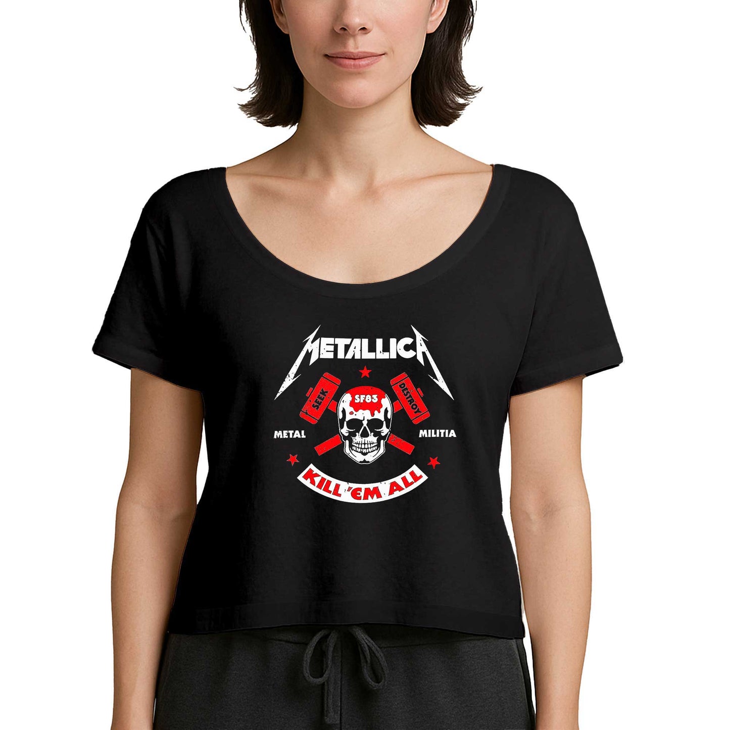 Metallica Kill'em All Siyah Kadın Tişört