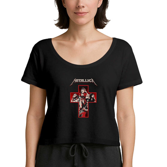 Metallica Silhouettes İnside The Cross Siyah Kadın Tişört