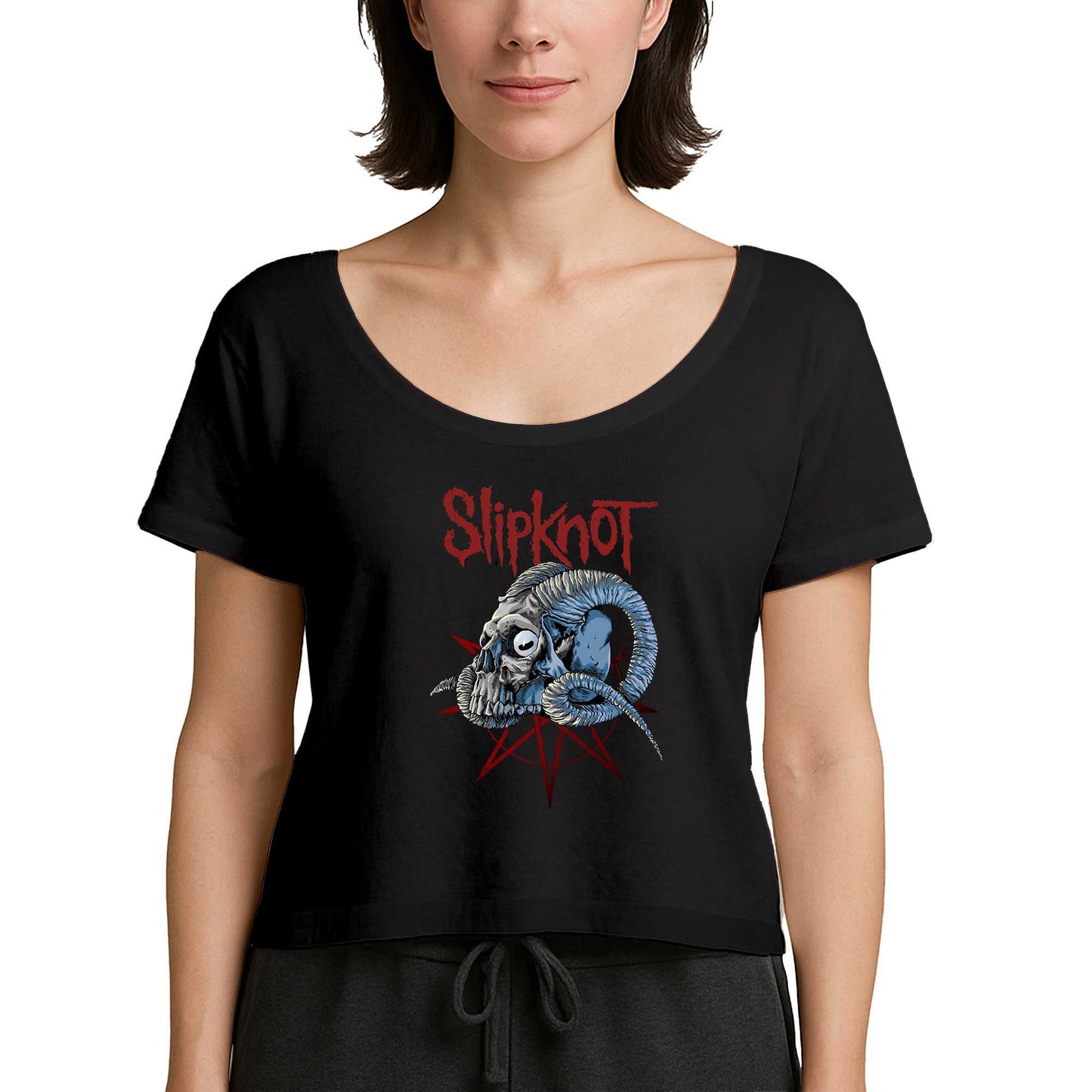 Slipknot Ram Head Siyah Kadın Tişört