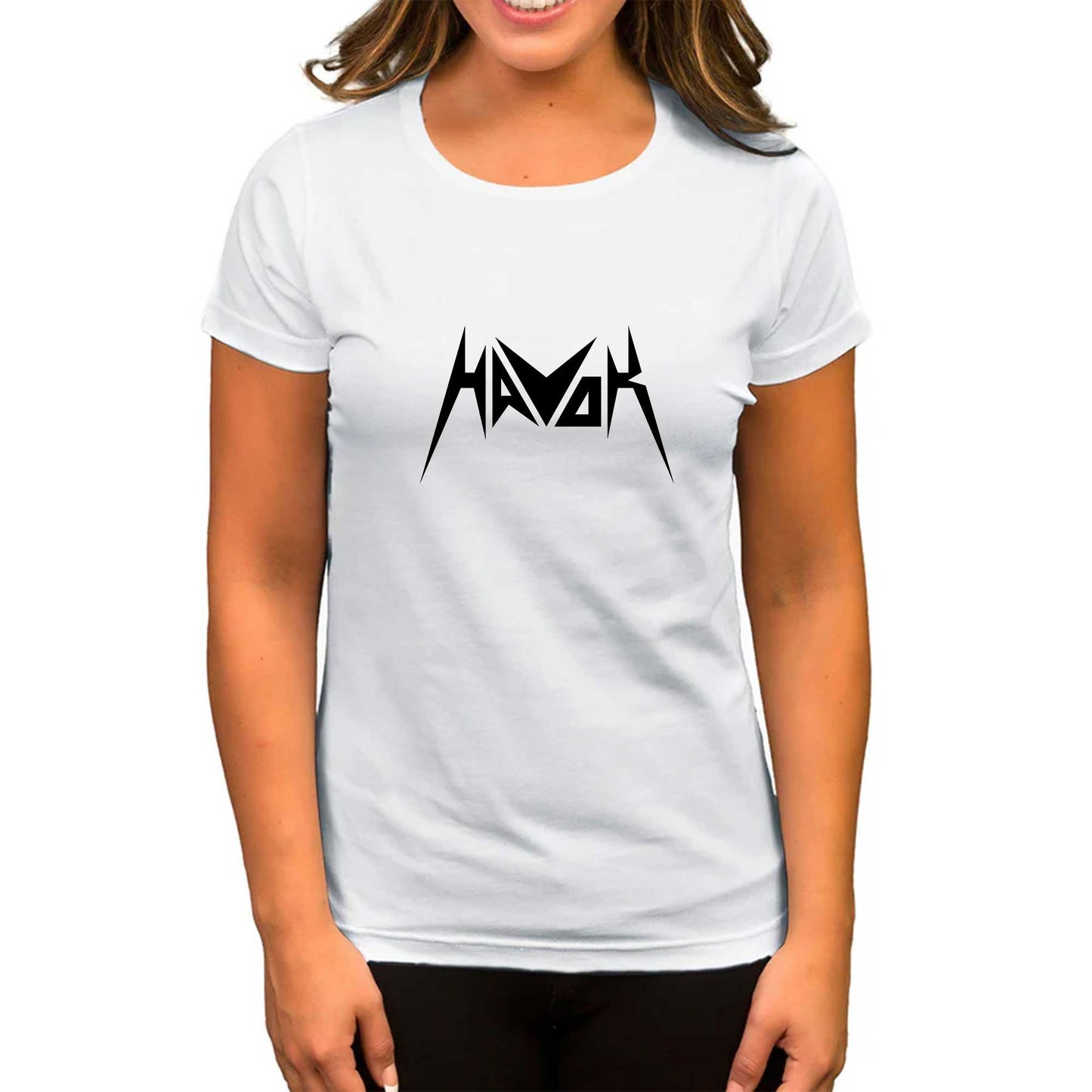 Havok Logo Beyaz Kadın Tişört