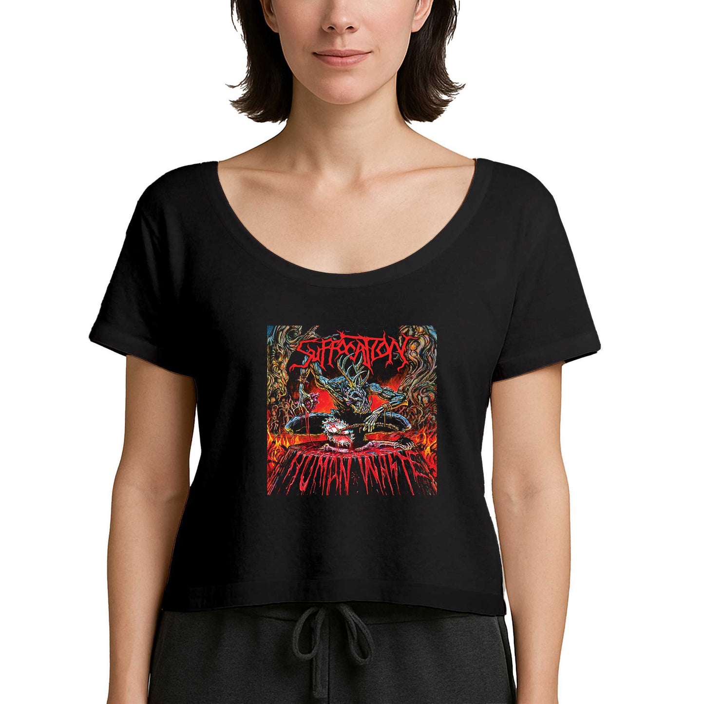 Suffocation Human Wolte Siyah Kadın Tişört