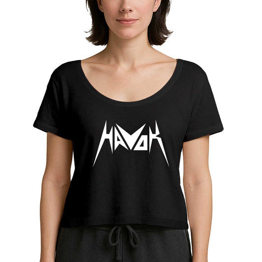 Havok Logo Text Siyah Kadın Tişört