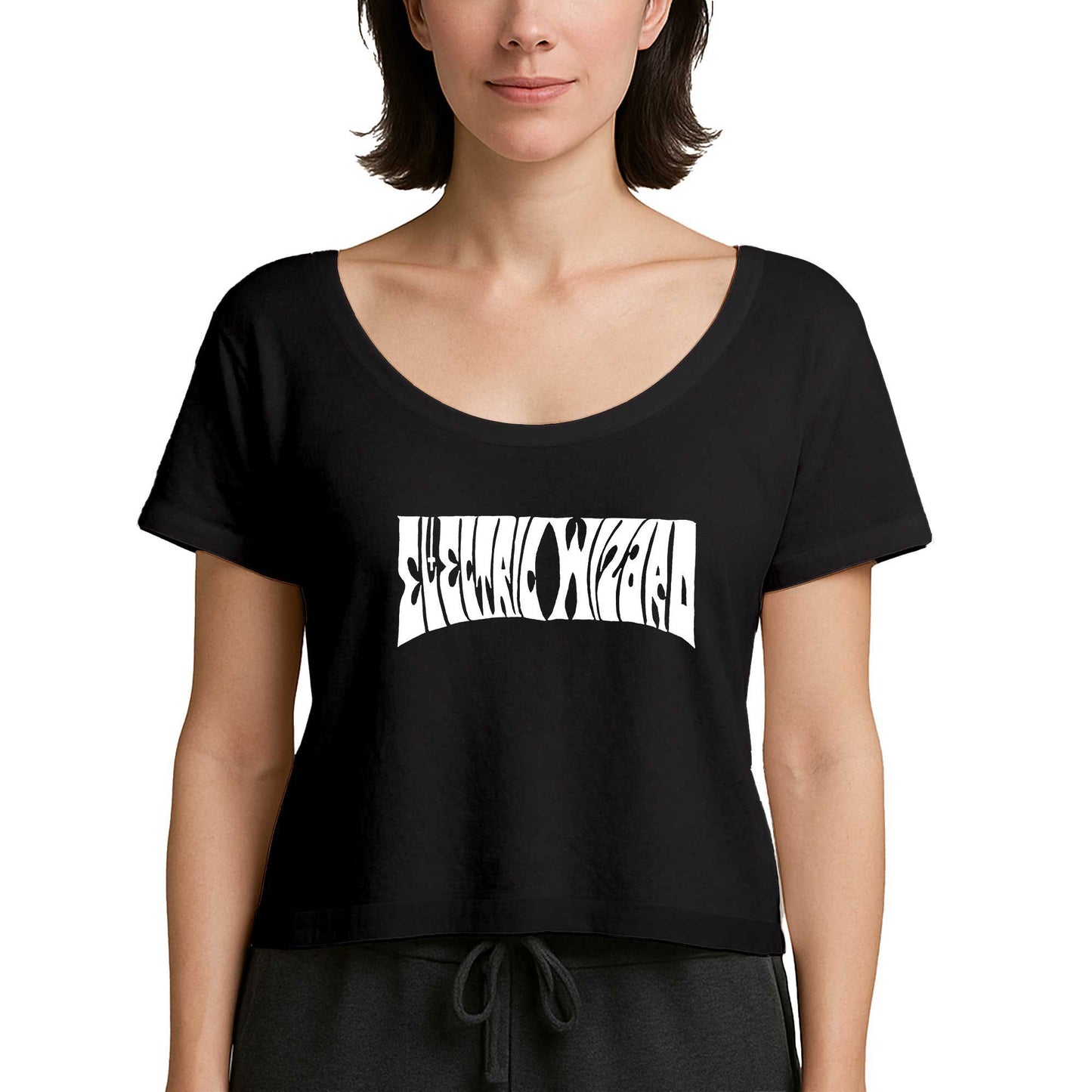 Electric Wizard Text Siyah Kadın Tişört