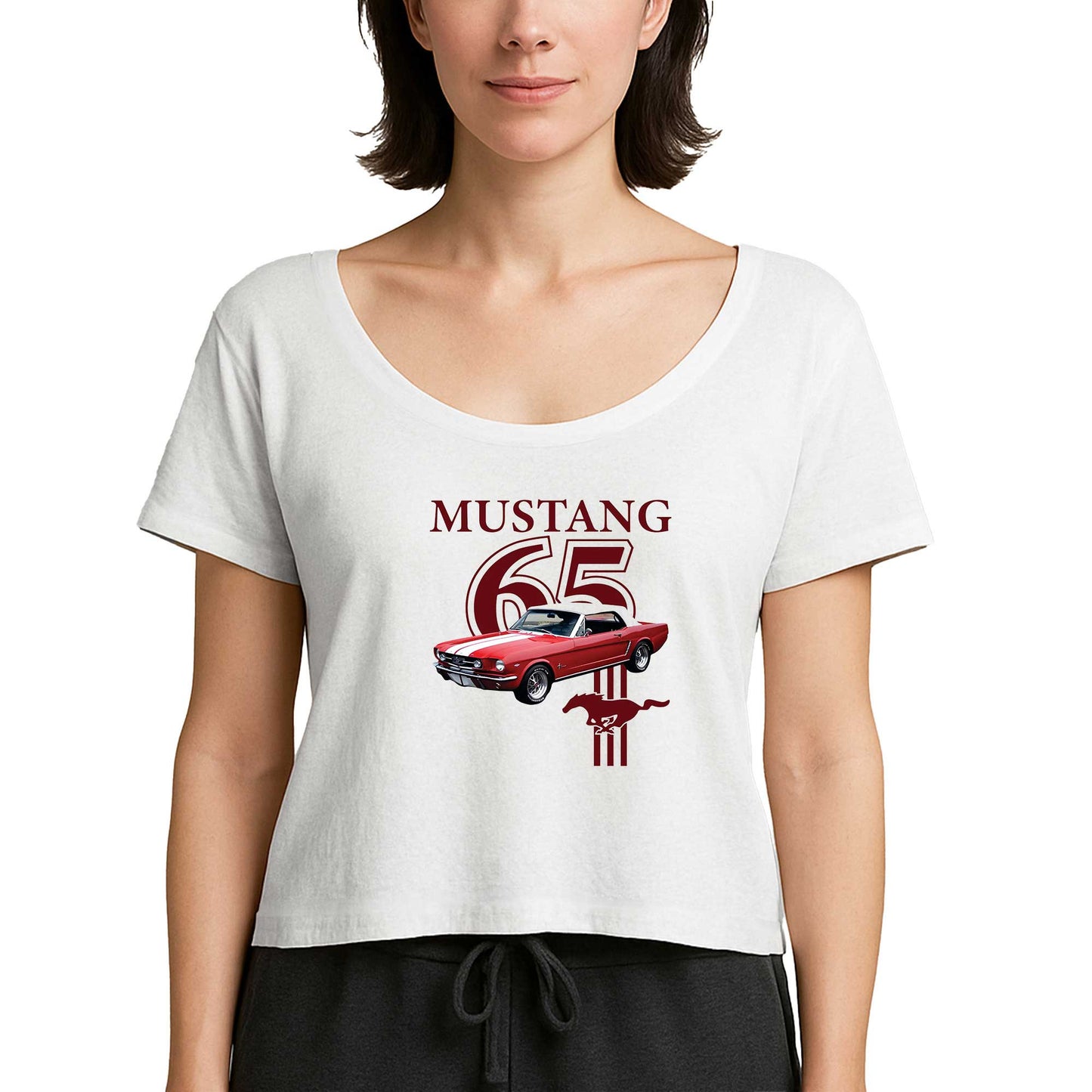 Ford Mustang 1965 beyaz Kadın Tişört