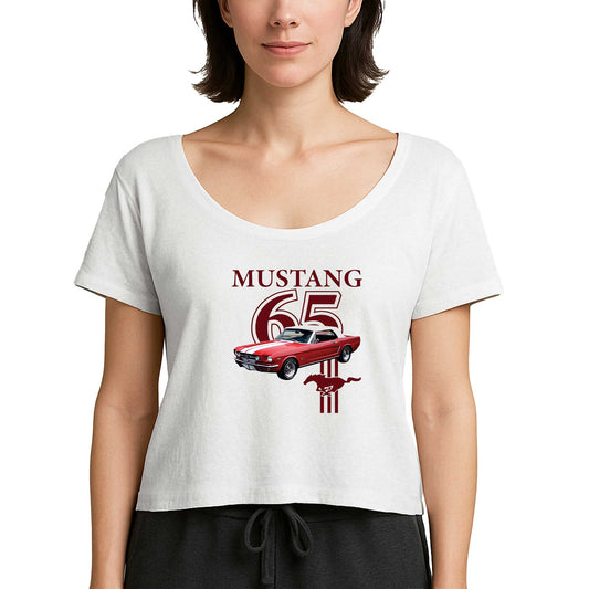 Ford Mustang 1965 beyaz Kadın Tişört