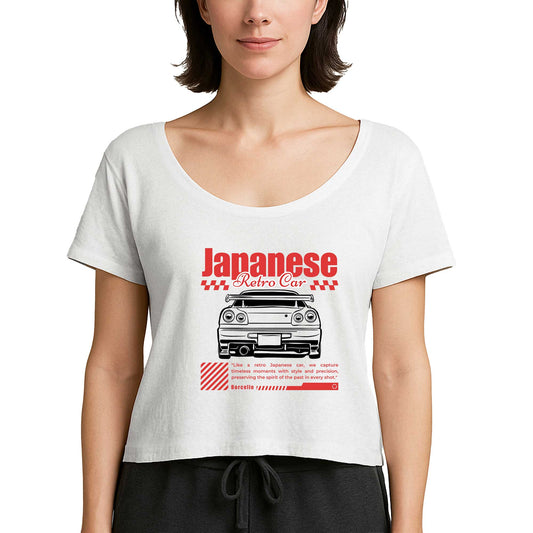 Japanese GTR Beyaz Kadın Tişört