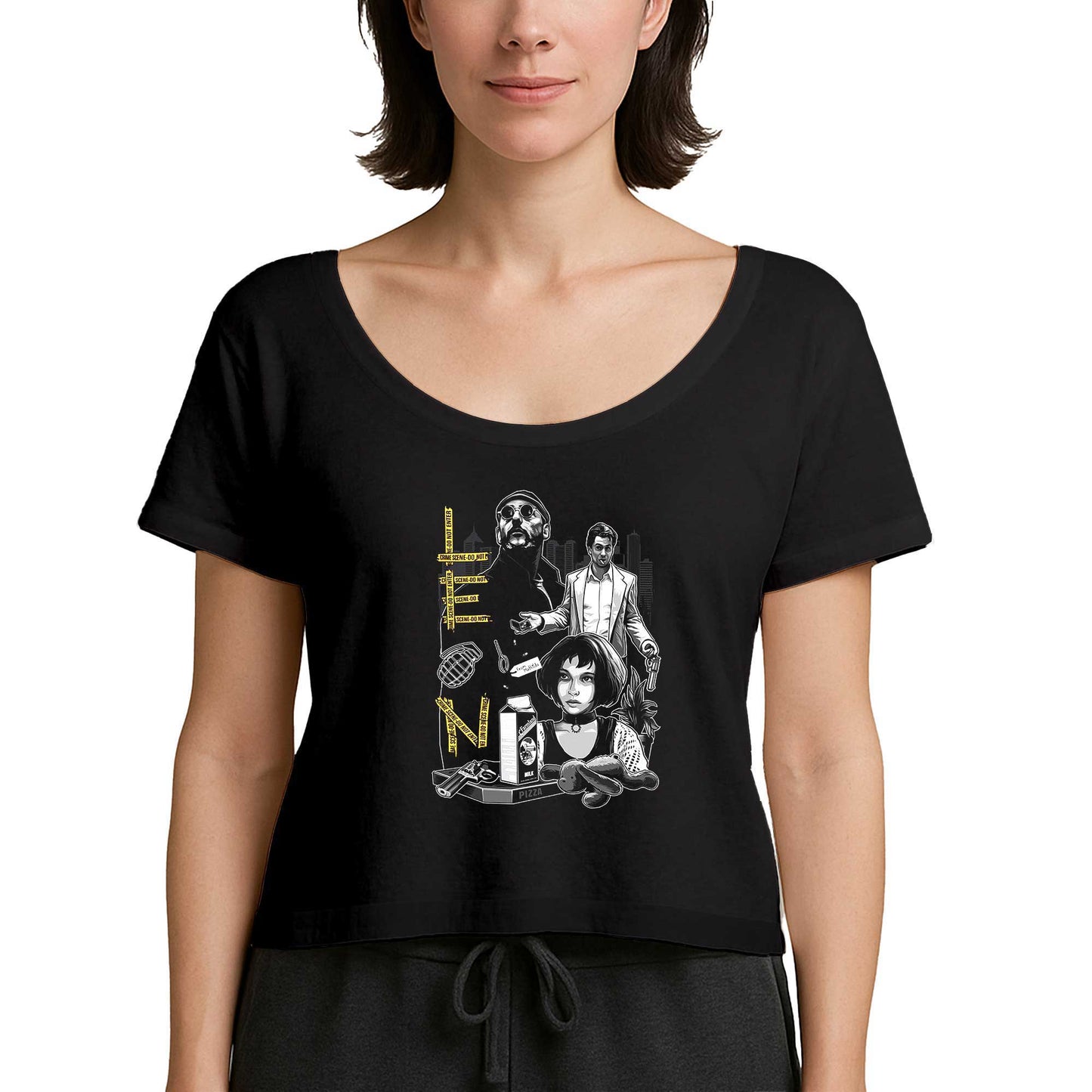 Leon Siyah Kadın Tişört