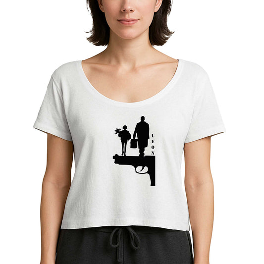 Leon Gun Silüet Beyaz Kadın Tişört