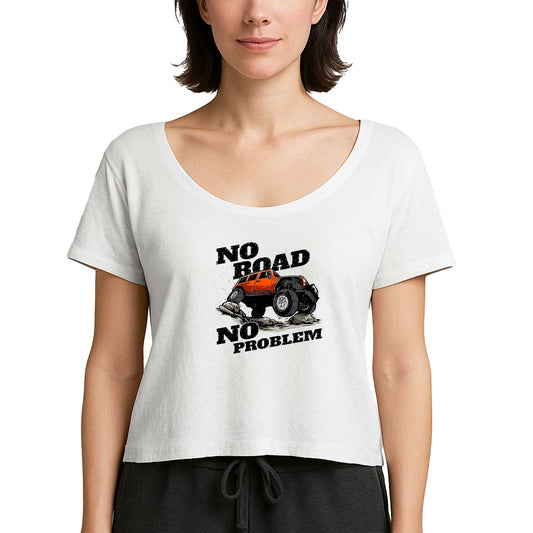 No Road No Problem Beyaz Kadın Tişört