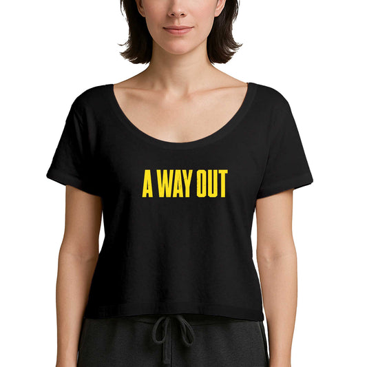A Way Out Text Siyah Kadın Tişört