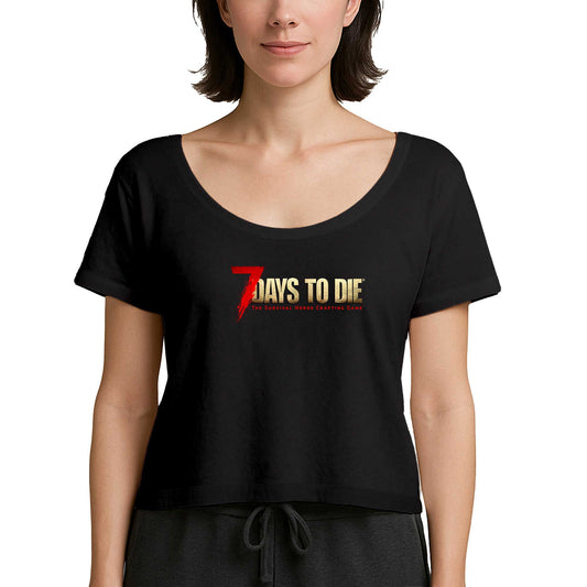 7 Days To Die Logo Siyah Kadın Tişört