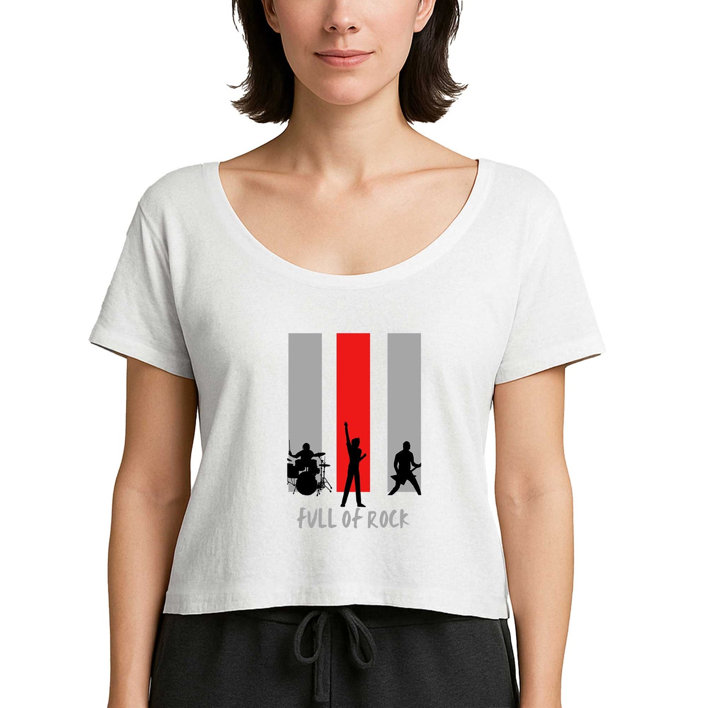 Full Of Rock Beyaz Kadın Tişört