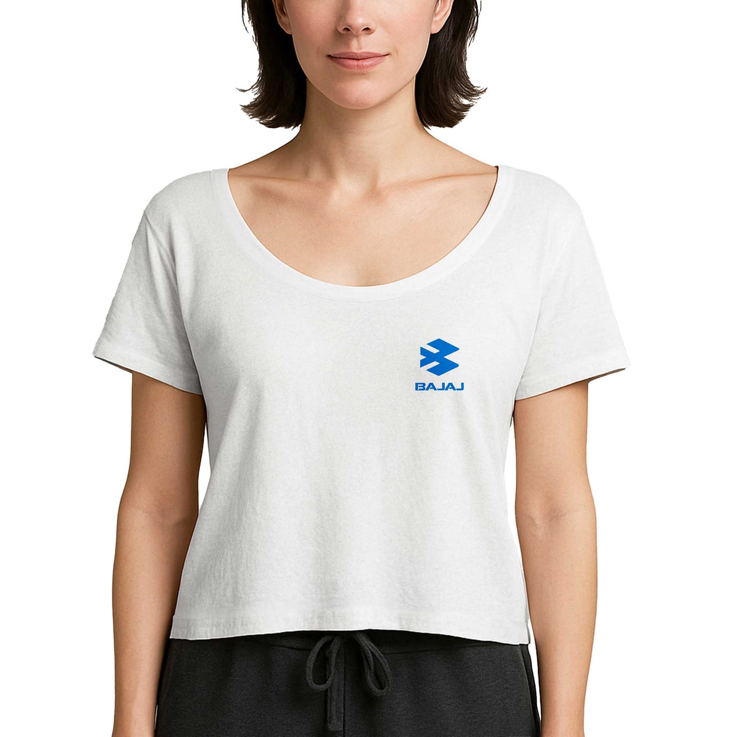 Bajaj Logo 1 Beyaz Kadın Tişört