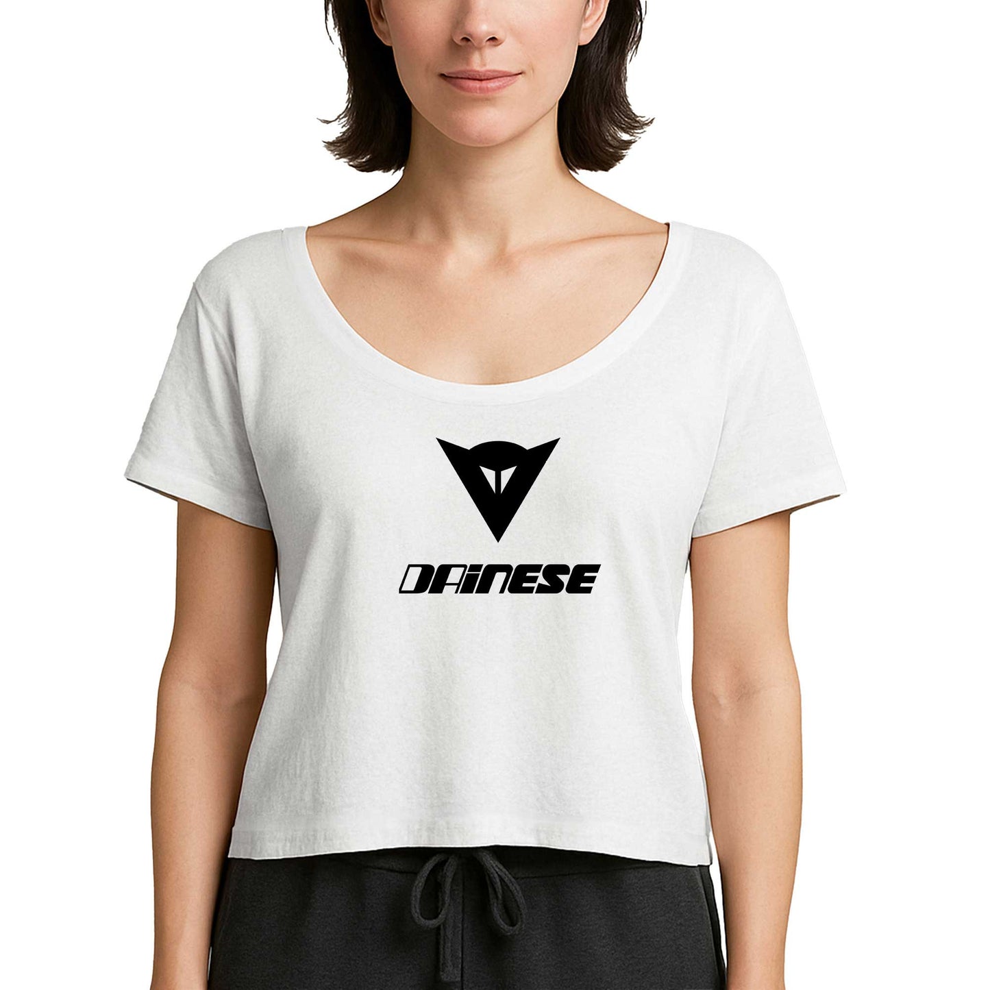 Dainese Black Logo Text Beyaz Kadın Tişört