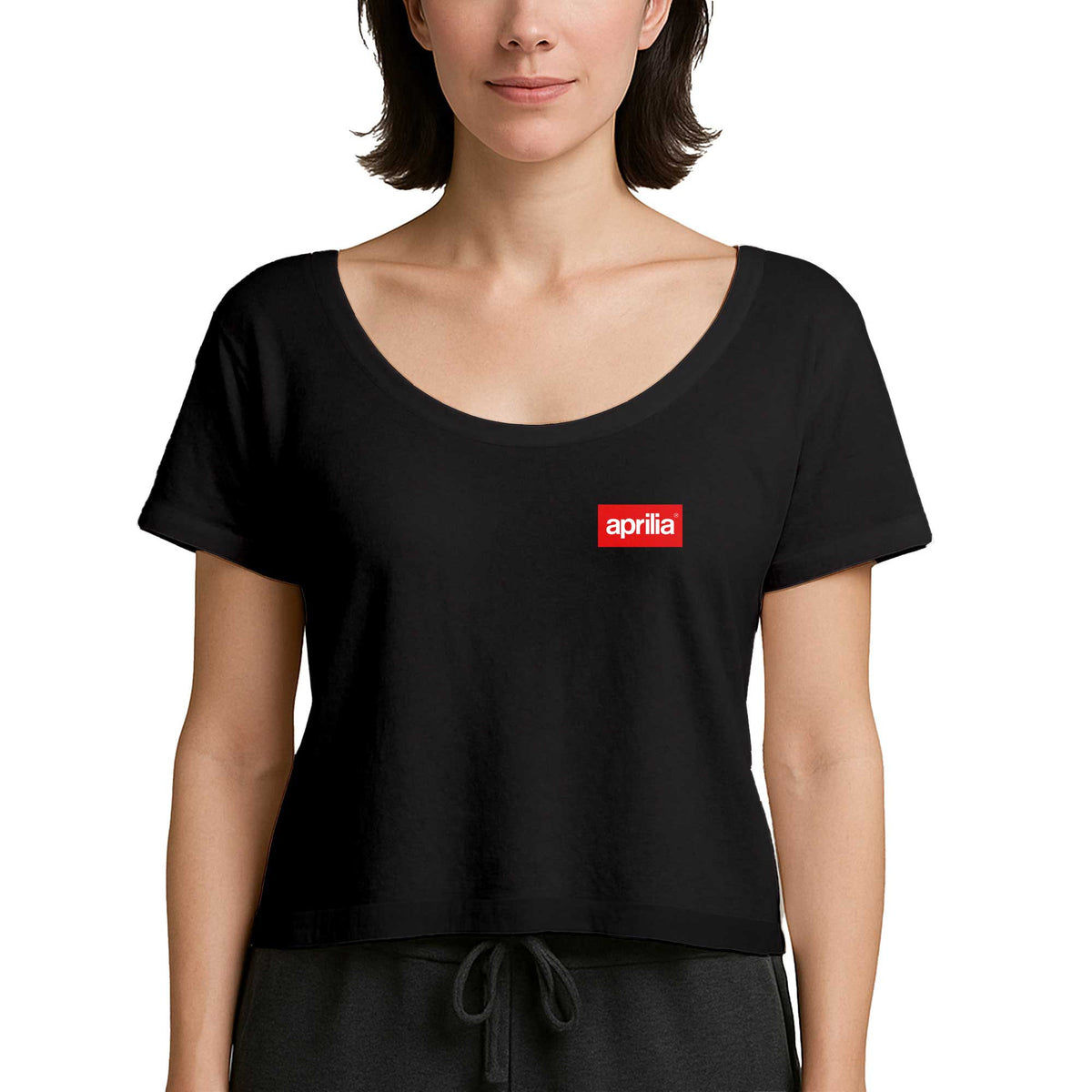 Aprilla Logo Siyah Kadın Tişört