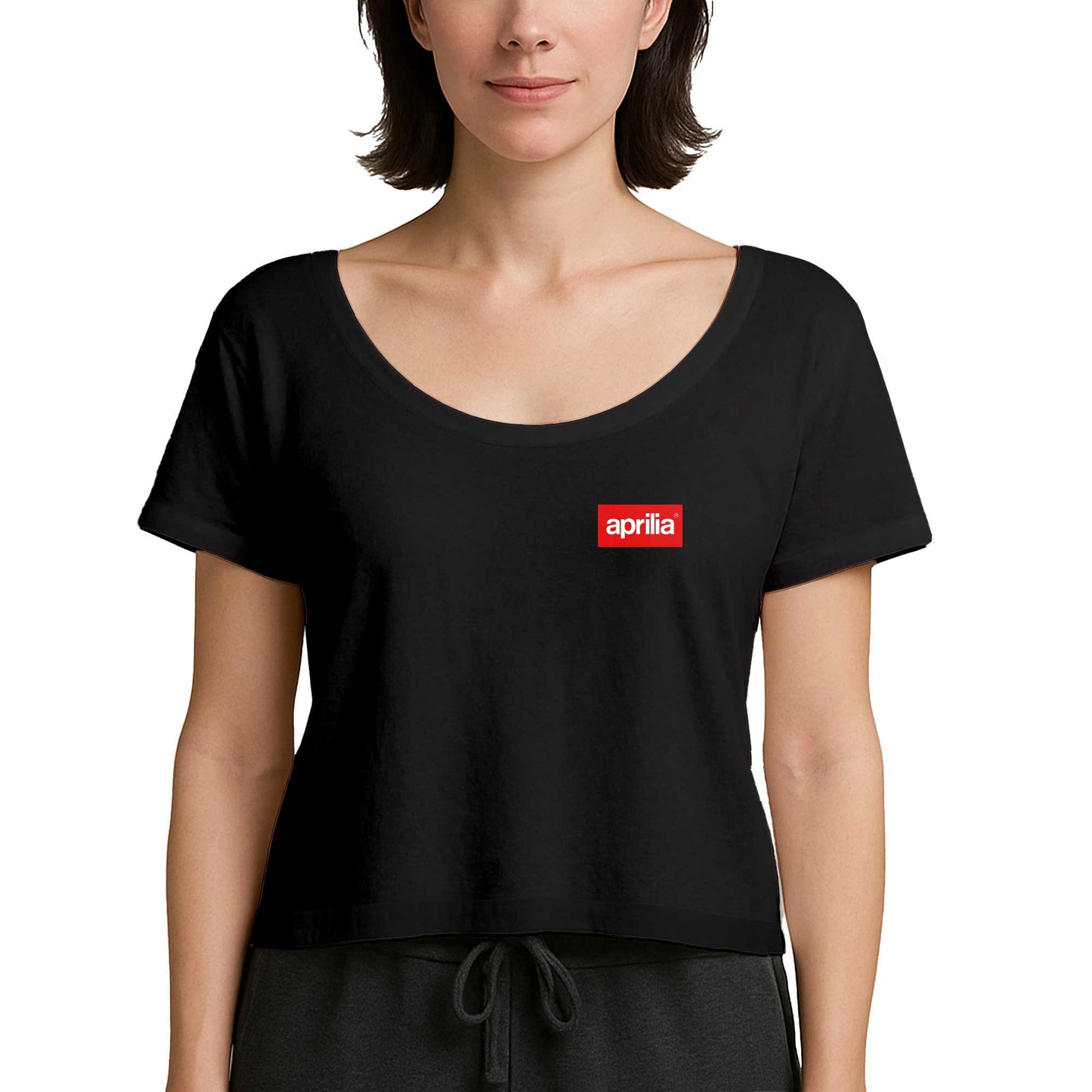 Aprilla Logo Siyah Kadın Tişört