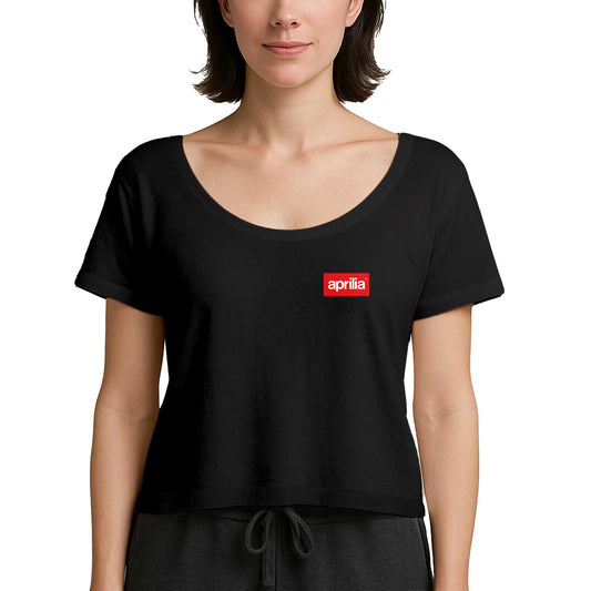 Aprilla Logo Siyah Kadın Tişört