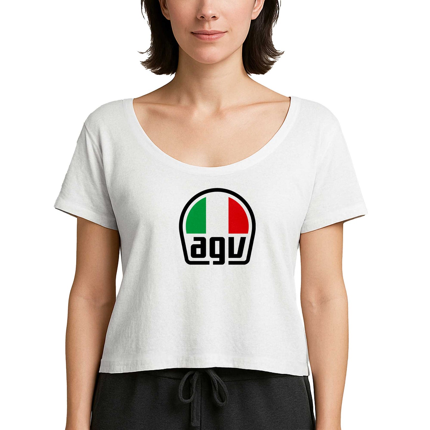 Agv Logo Beyaz Kadın Tişört