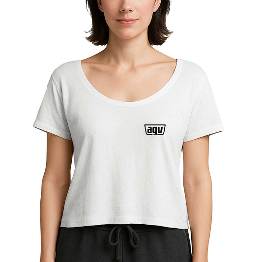 Agv Text Logo Beyaz Kadın Tişört