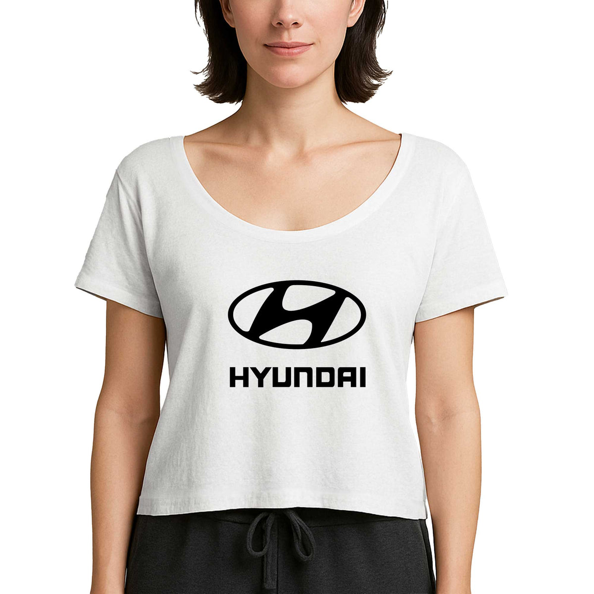 Hyundai  Black Logo Beyaz Kadın Tişört