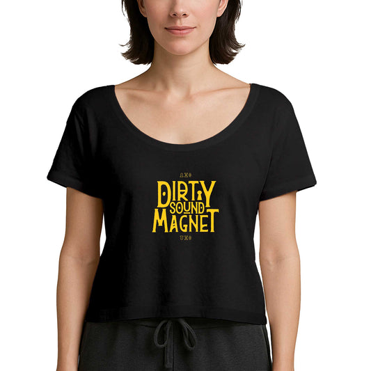 Dirty Sound Magnet Text Siyah Kadın Tişört