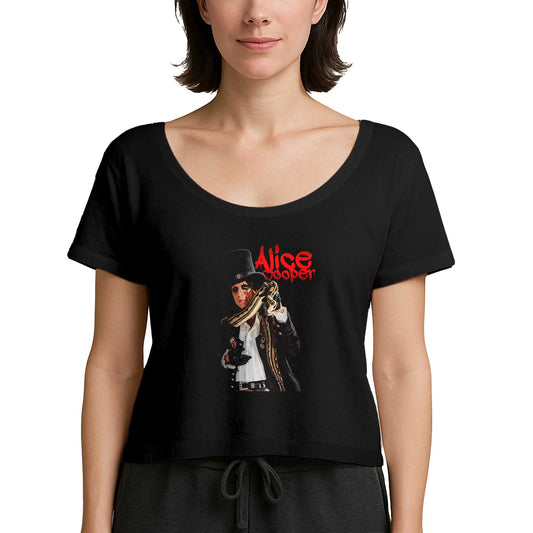 Alice Cooper Snake Siyah Kadın Tişört