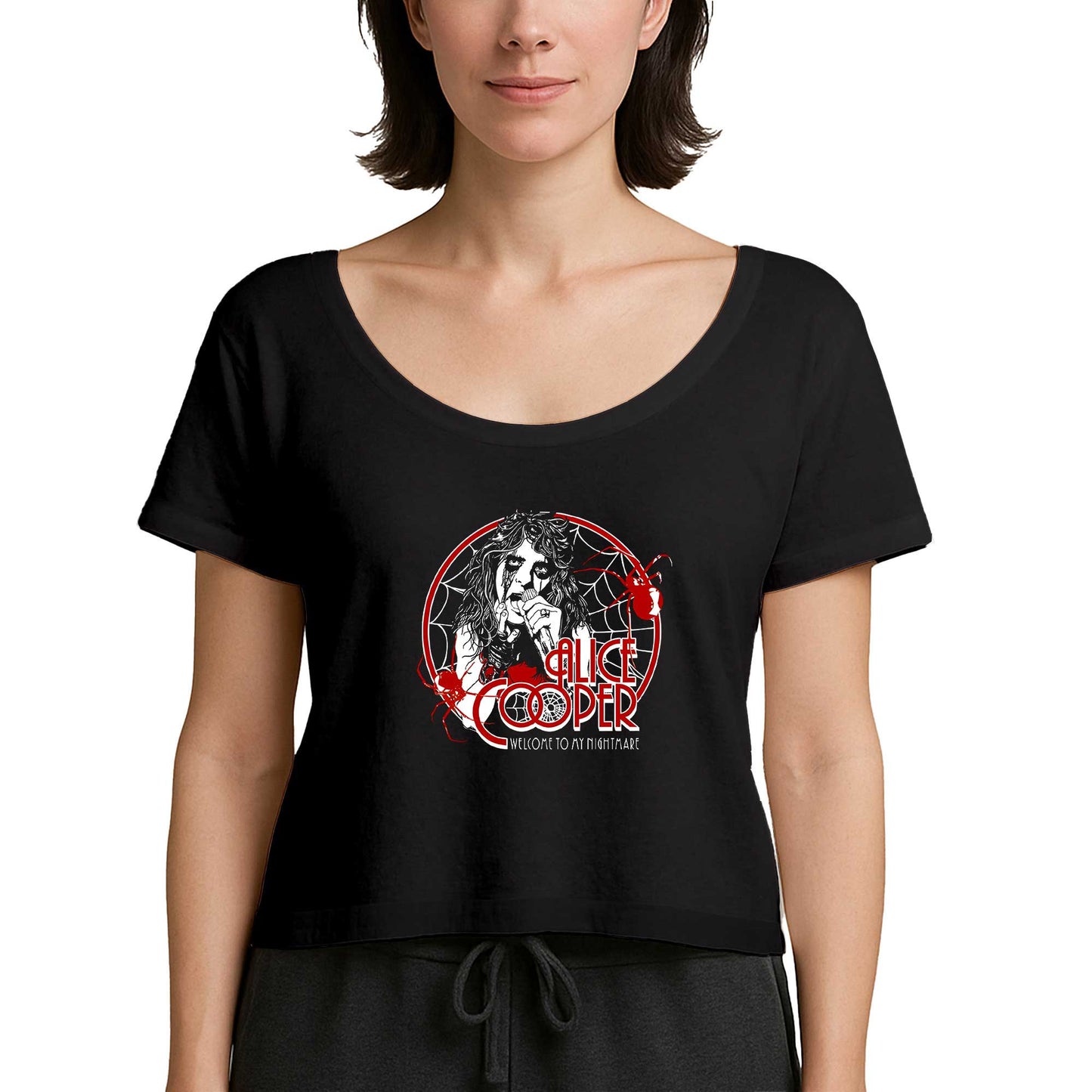 Alice Cooper Welcome To My Nightmare Red Siyah Kadın Tişört