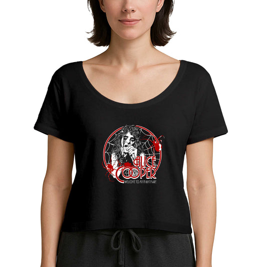 Alice Cooper Welcome To My Nightmare Red Siyah Kadın Tişört