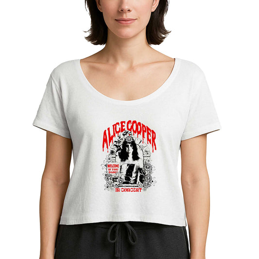 Alice Cooper Welcome If You Dare Beyaz Kadın Tişört