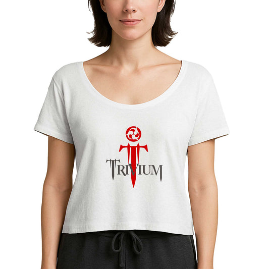 Trivium Logo Red Beyaz Kadın Tişört