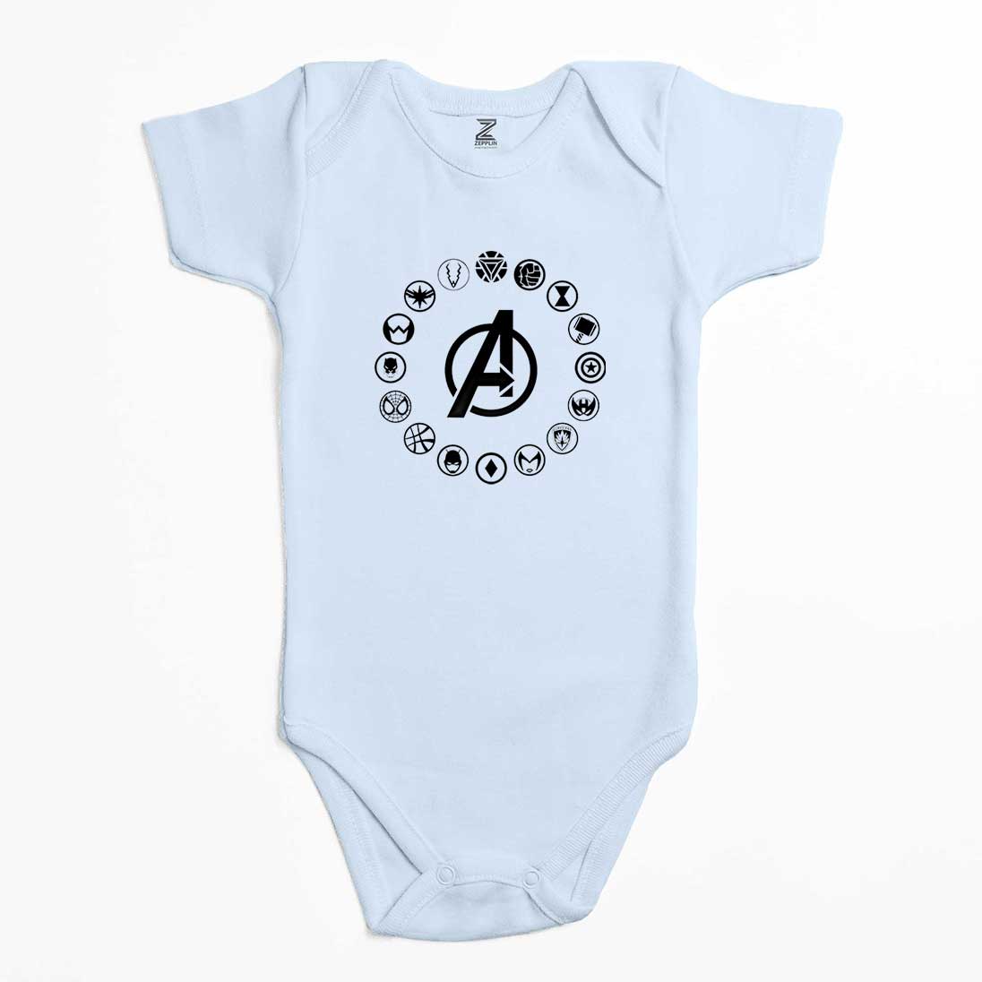 Avengers Heroes Logo Renkli Bebek Body Zıbın
