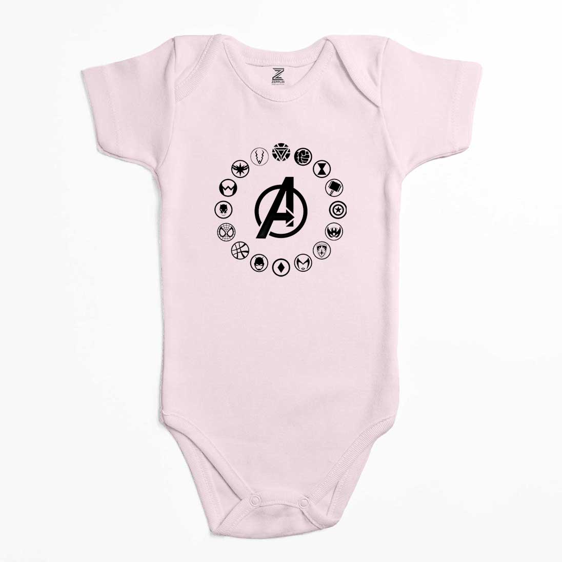 Avengers Heroes Logo Renkli Bebek Body Zıbın