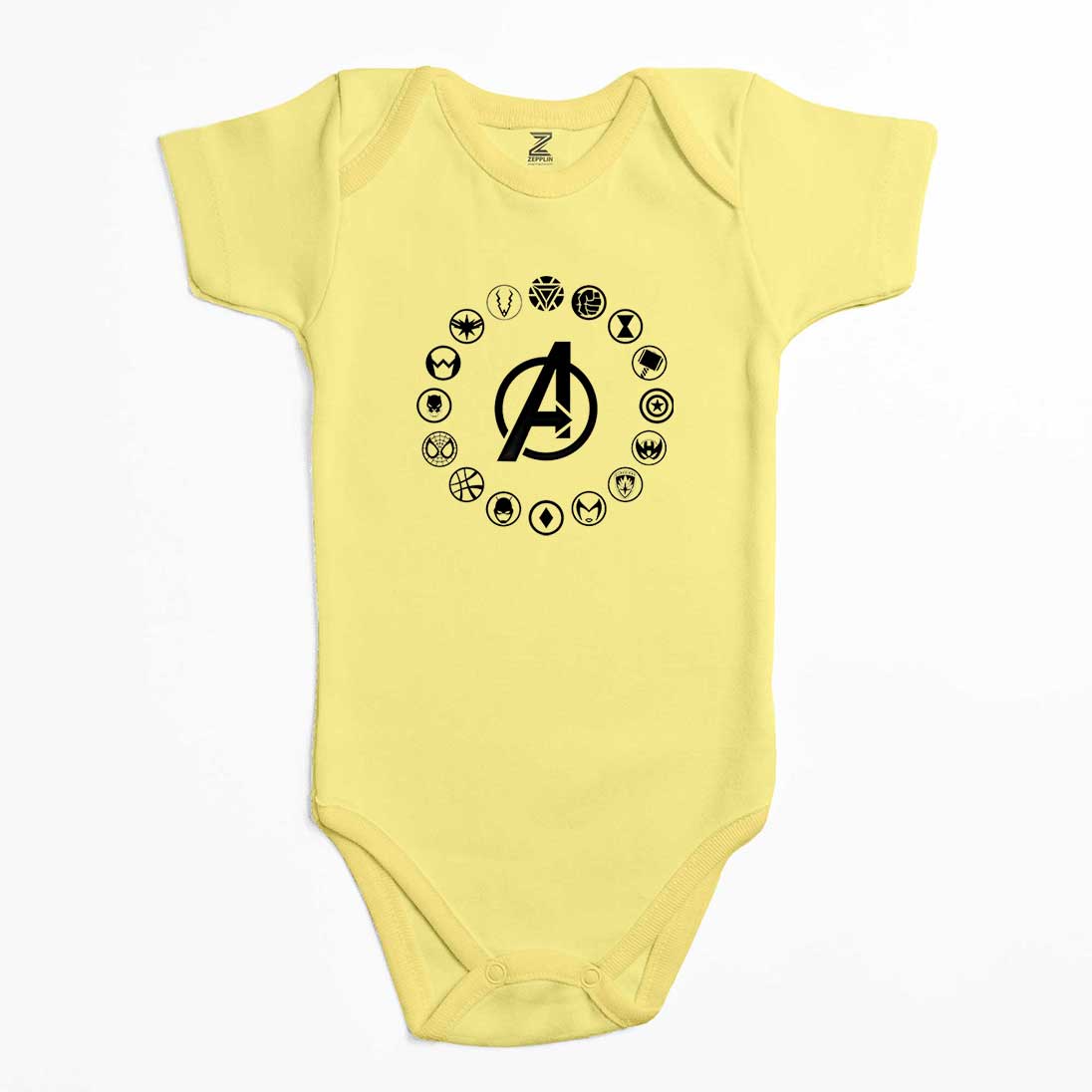 Avengers Heroes Logo Renkli Bebek Body Zıbın