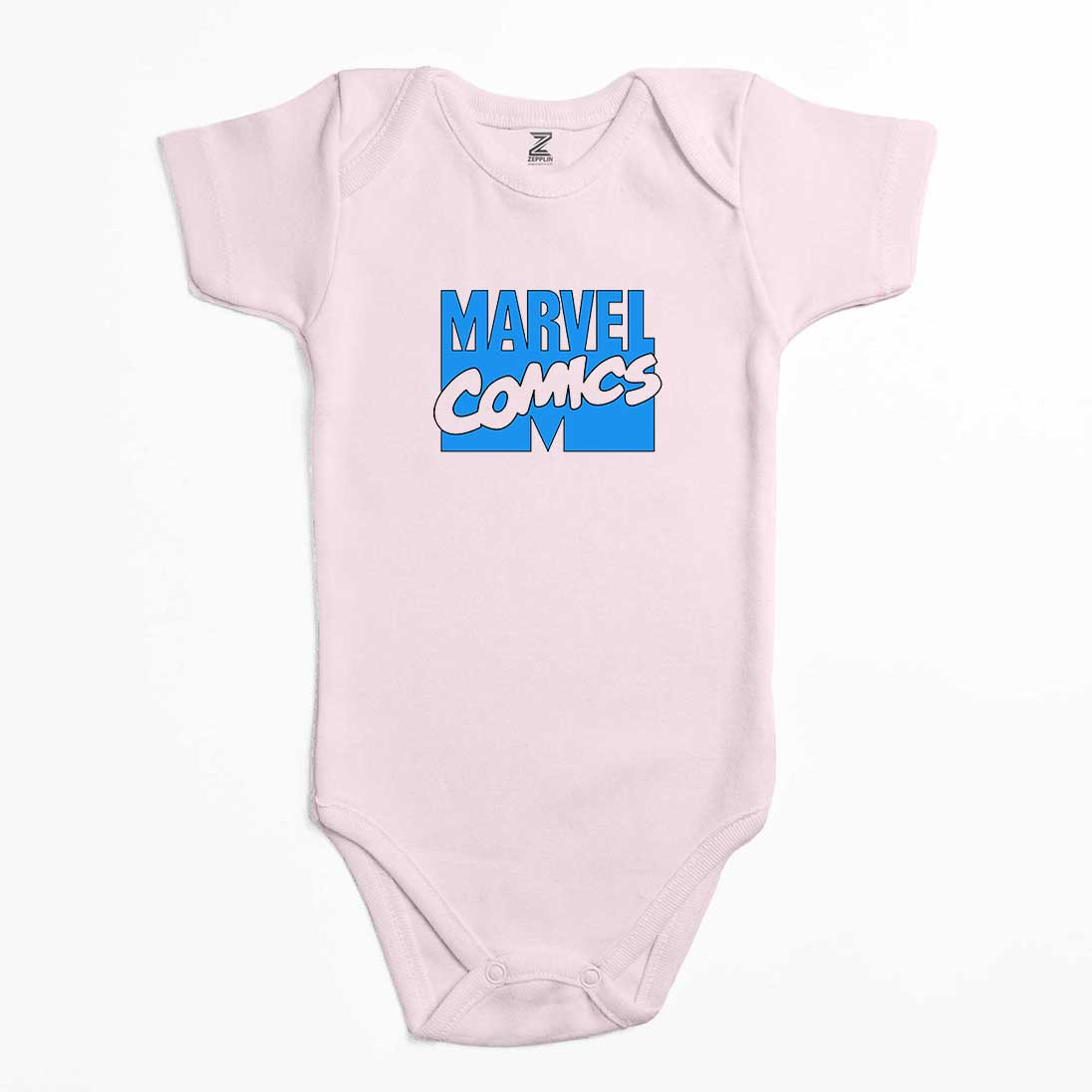 Marvel Comics Blue Logo Renkli Bebek Body Zıbın