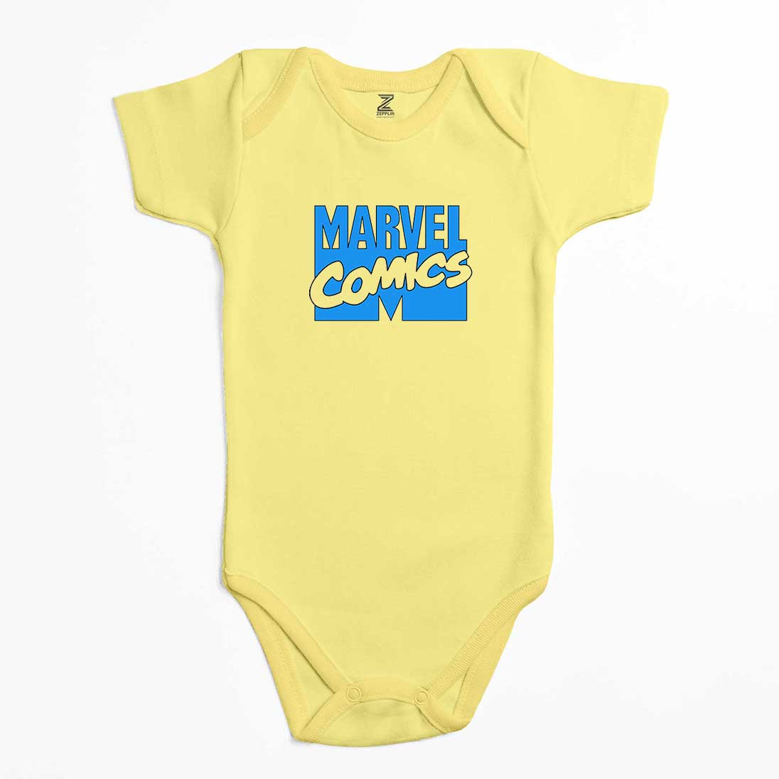 Marvel Comics Blue Logo Renkli Bebek Body Zıbın