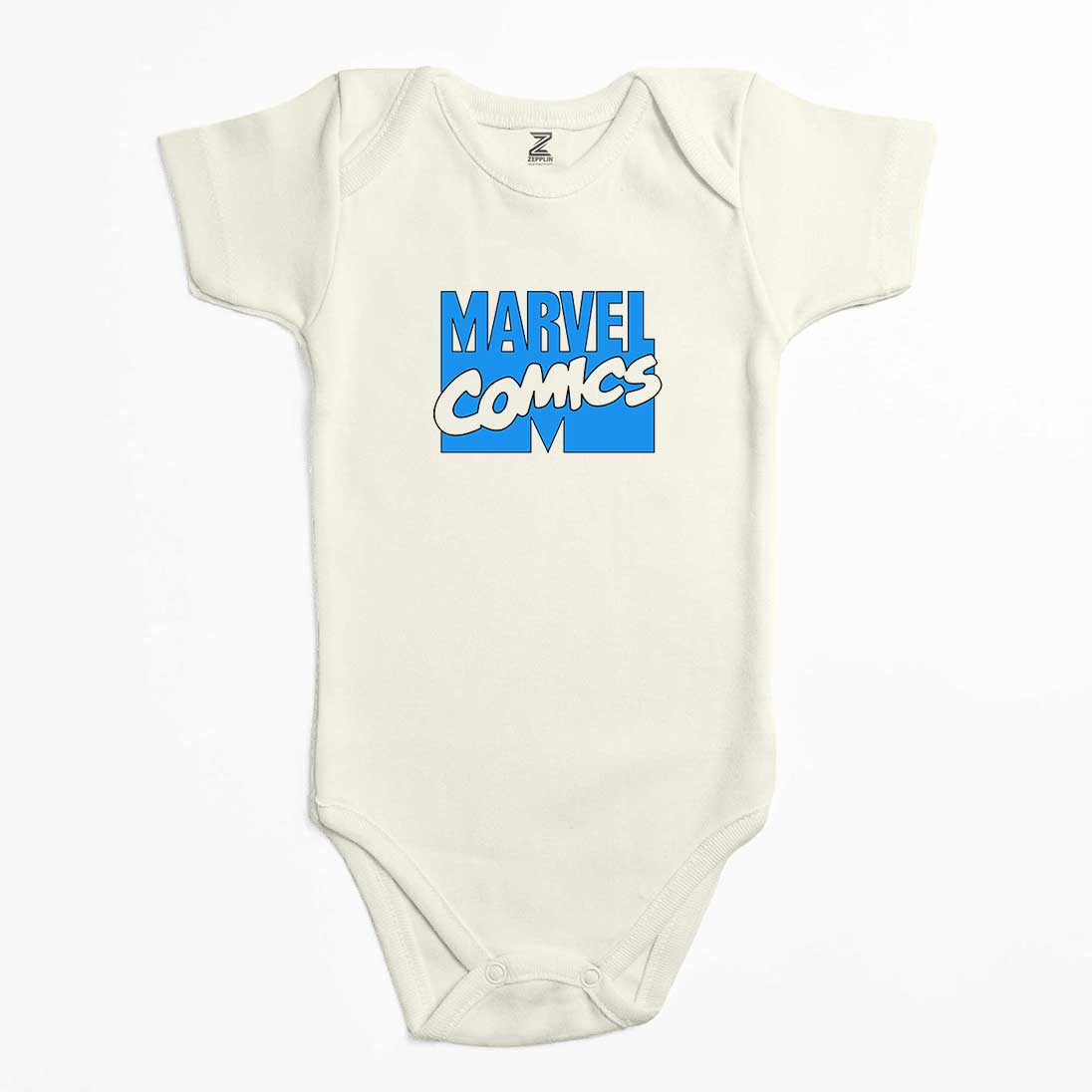 Marvel Comics Blue Logo Renkli Bebek Body Zıbın