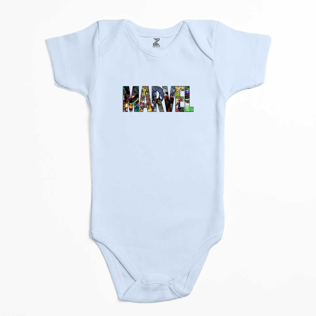 Marvel Heroes in Post Renkli Bebek Body Zıbın