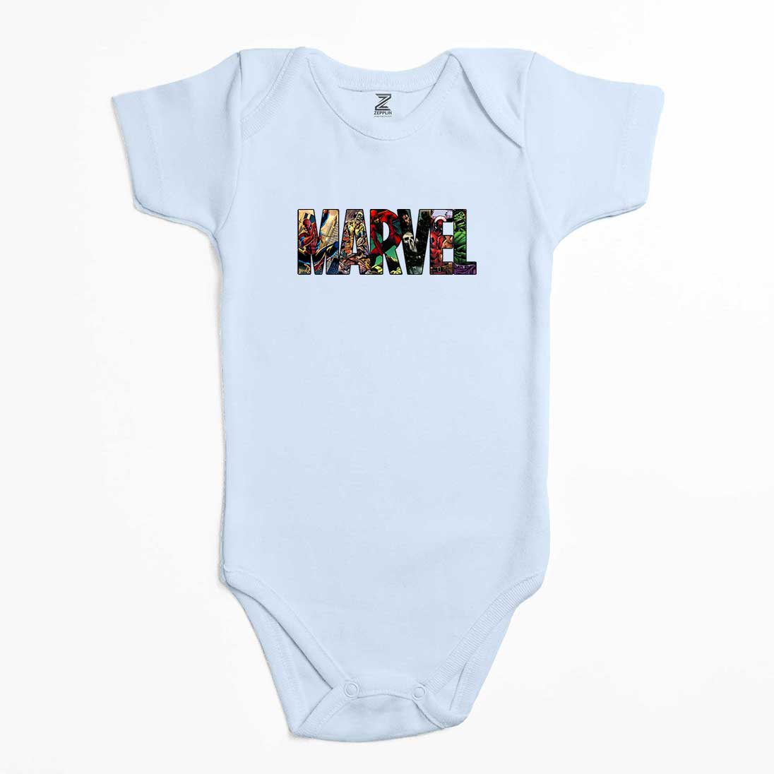 Marvel Heroes in Post 2 Renkli Bebek Body Zıbın
