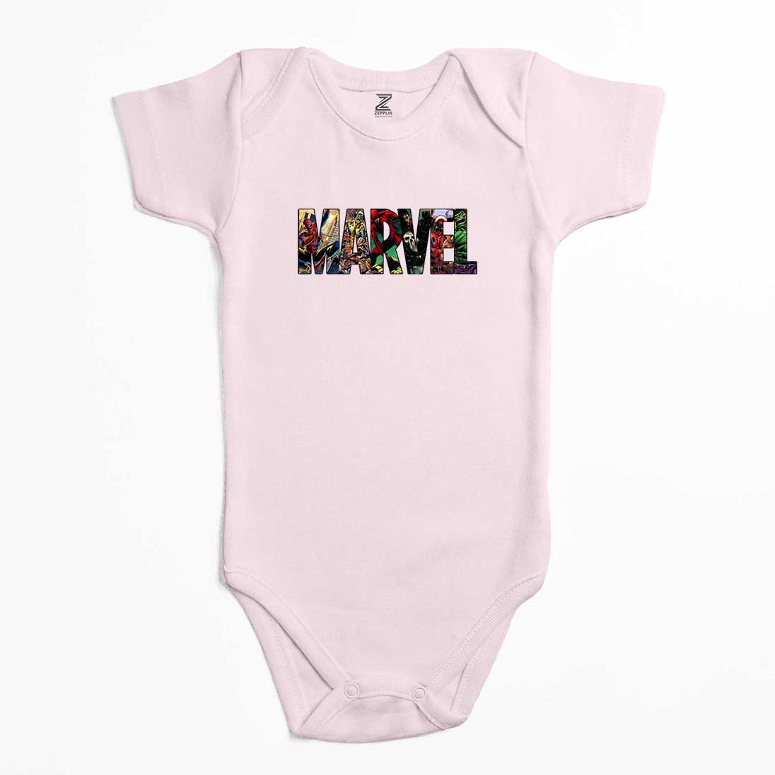 Marvel Heroes in Post 2 Renkli Bebek Body Zıbın